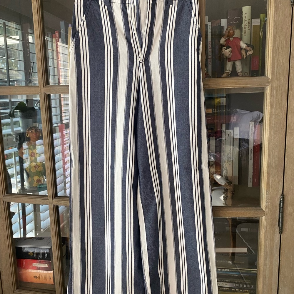 Striped Wide-Leg Pants